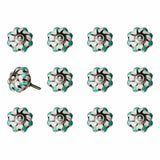 1.5" X 1.5" X 1.5" White Green And Black  Knobs 12 Pack - Homeroots