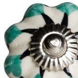 1.5" X 1.5" X 1.5" White Green And Black  Knobs 12 Pack - Homeroots