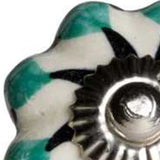 1.5" X 1.5" X 1.5" White Green And Black  Knobs 12 Pack - Homeroots