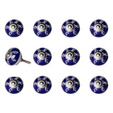 1.5" X 1.5" X 1.5" Navy White And Silver  Knobs 12 Pack - Homeroots