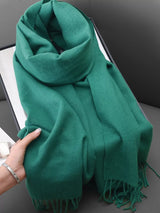 Solid Color Fringe Scarf - Trendsi - Flyclothing LLC