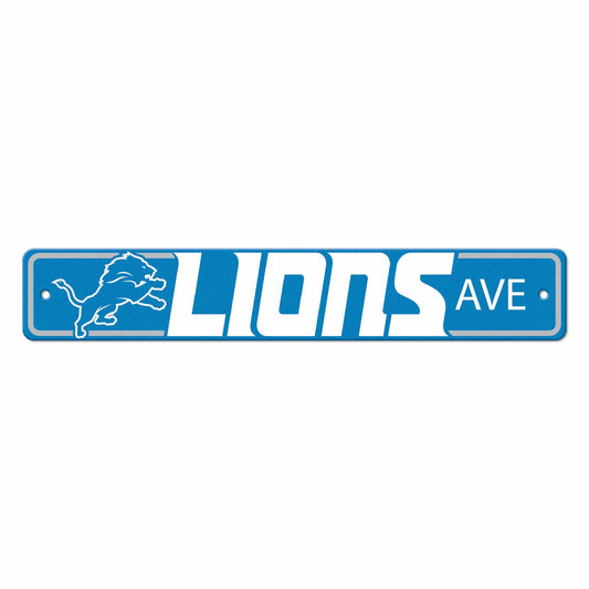 Detroit Lions Team Color Street Sign Décor 4in. X 24in. Lightweight - Detroit Lions