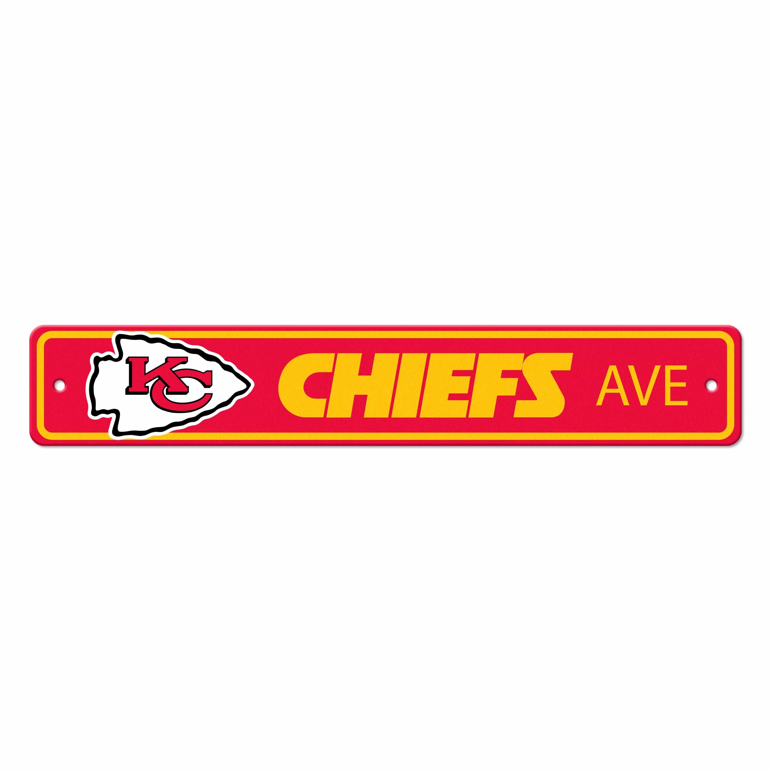 Kansas City Chiefs Team Color Street Sign Décor 4in. X 24in. Lightweight - Kansas City Chiefs