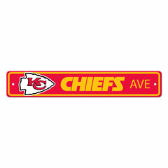 Kansas City Chiefs Team Color Street Sign Décor 4in. X 24in. Lightweight - Kansas City Chiefs