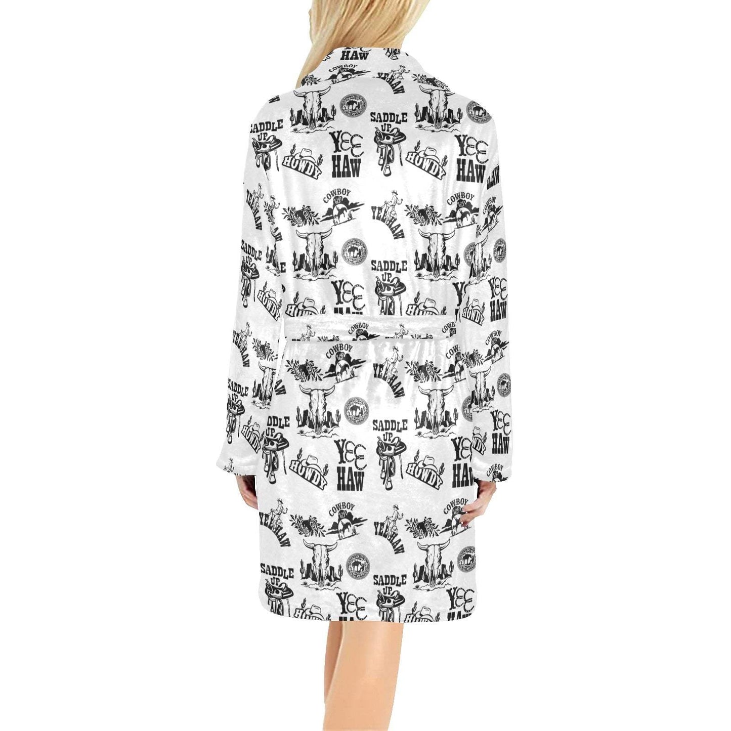 Baha Ranch Cowboy Print Women's Western Bath Robe - Baha Ranch Western Wear - Flyclothing LLC