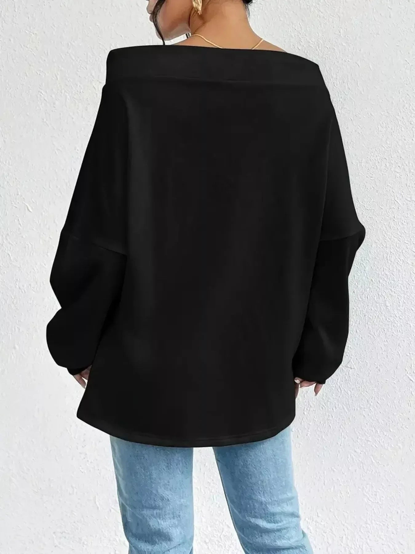 Off-Shoulder Drawstring Sweatshirt - Trendsi - Flyclothing LLC
