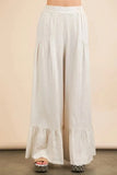 VERY J Palazzo Elastic Waist Comfy Pants - Trendsi