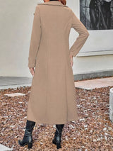 Full Size Double-Breasted Longline Trench Coat Plus Size - Trendsi - Flyclothing LLC