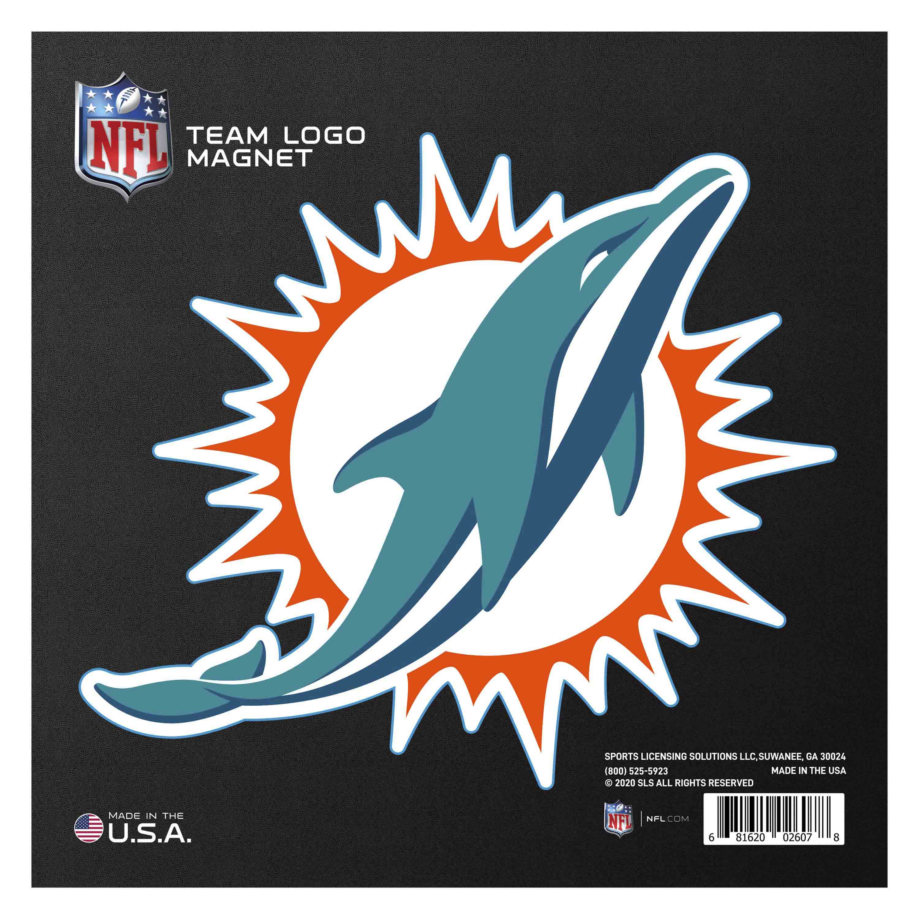 Miami Dolphins Large Team Logo Magnet 10" (8.7329"x8.3078") - Miami Dolphins