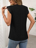 Lace Detail Round Neck Cap Sleeve Top - Trendsi - Flyclothing LLC