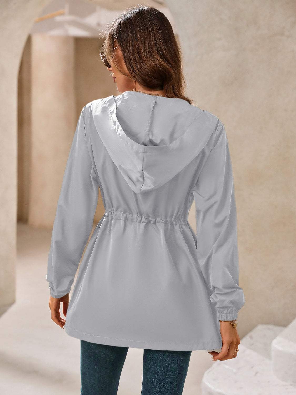 Ivy Lane Outdoor Waterproof Long Sleeve Hooded Windbreaker - Trendsi - Flyclothing LLC