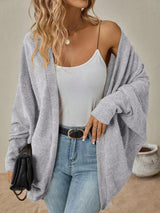 Casual Knit Open Front Cardigan - Trendsi - Flyclothing LLC