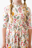 Holly Jolly Christmas 3/4 Sleeve Pocket Twirl Dress