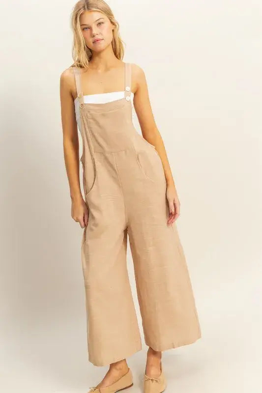 HYFVE Textured Wide Leg Overall - Trendsi - Flyclothing LLC