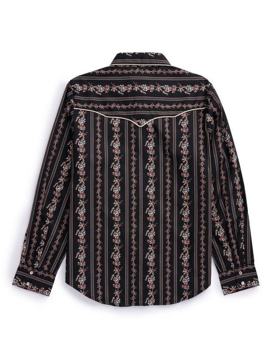 Women's Ely Walker Black Wallpaper Floral Print Western Snap Shirt - Ely Cattleman - Flyclothing LLC