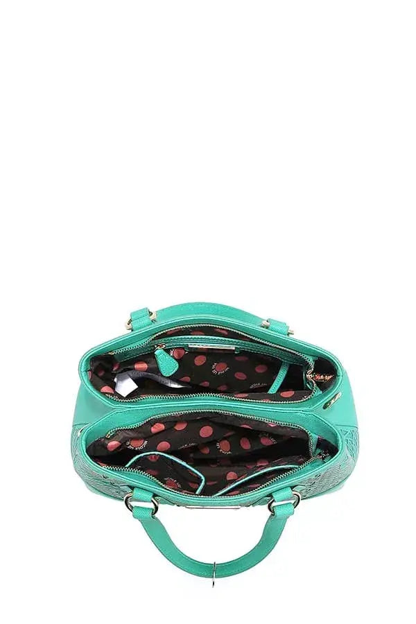 Nicole Lee USA Monogram Pattern Handbag with Rhinestones Decor - Trendsi - Flyclothing LLC