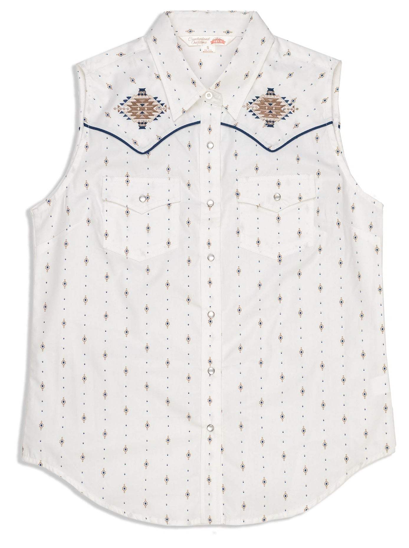 Women's Ely Cattleman Aztec Diamond Print Sleeveless Shirt - Ely Cattleman - Flyclothing LLC