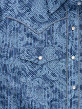 Women's Ely Cattleman Denim Blue Paisley Print Western Snap Shirt - Ely Cattleman - Flyclothing LLC