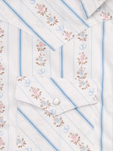 Women's Ely Walker White Horseshoe Wallpaper Floral Print Sleeveless Shirt - Ely Cattleman - Flyclothing LLC