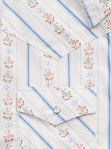Women's Ely Walker White Horseshoe Wallpaper Floral Print Long Sleeve Shirt - Ely Cattleman - Flyclothing LLC
