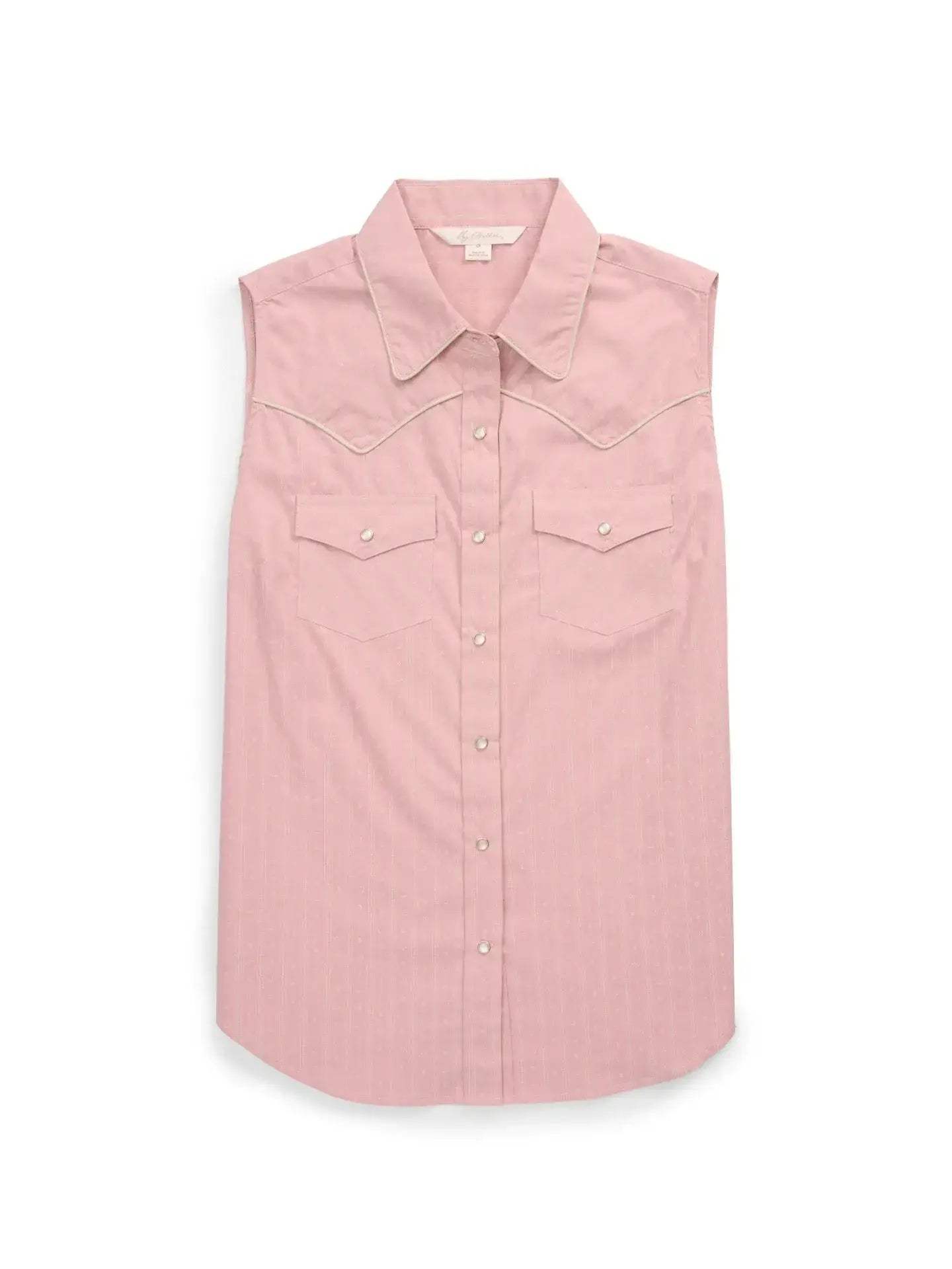 Women's Ely Walker Dusty Pink Western Motif Print Sleeveless Shirt - Ely Cattleman - Flyclothing LLC