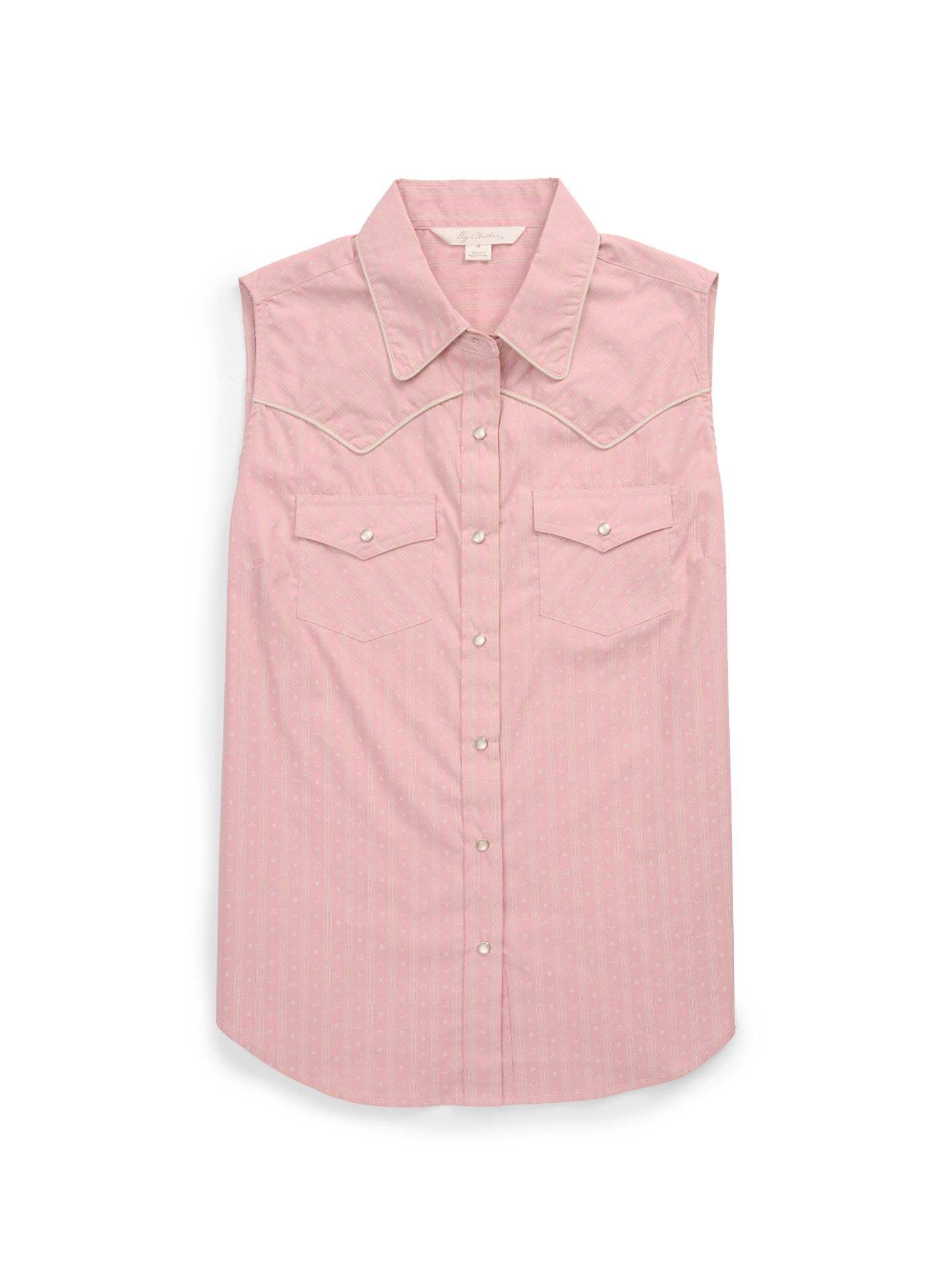 Women's Ely Walker Dusty Pink Western Motif Print Sleeveless Shirt - Ely Cattleman - Flyclothing LLC