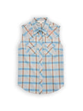 Women's Ely Plaid with Bow Embroidery Sleeveless Shirt - Ely Cattleman - Flyclothing LLC