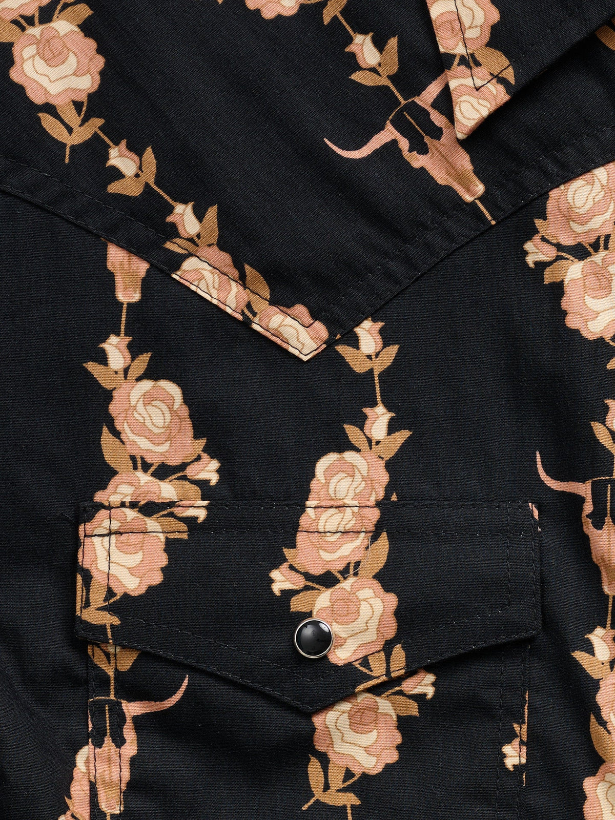 Women's Ely & Walker Black Rose Print Western Snap Shirt - Ely Cattleman - Flyclothing LLC