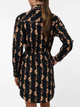Women's Ely & Walker Black Cotton Rose Print Shirt Dress - Ely Cattleman - Flyclothing LLC