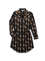 Women's Ely & Walker Black Cotton Rose Print Shirt Dress