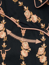 Women's Ely & Walker Black Cotton Rose Print Shirt Dress - Ely Cattleman - Flyclothing LLC