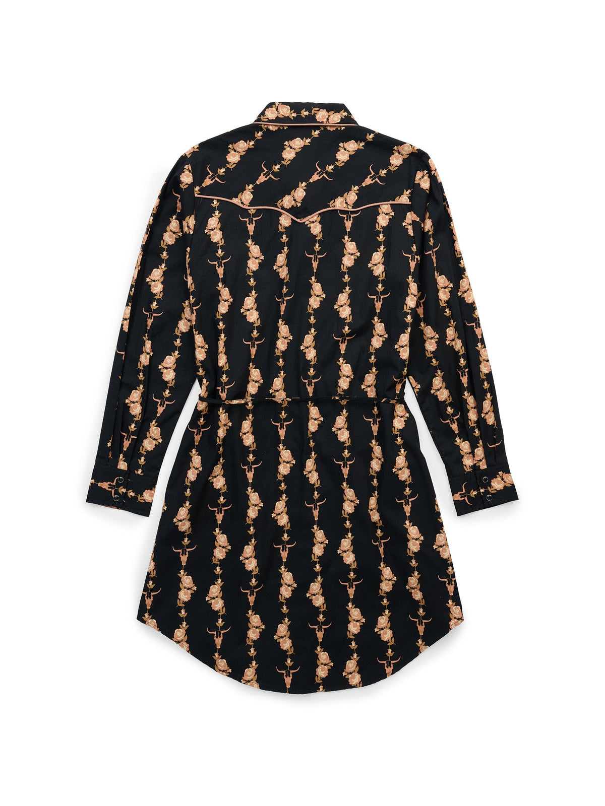 Women's Ely & Walker Black Cotton Rose Print Shirt Dress