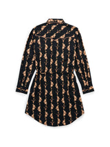 Women's Ely & Walker Black Cotton Rose Print Shirt Dress - Ely Cattleman - Flyclothing LLC
