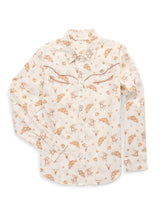 Women's Ely Walker Ecru Conversational Western Motif Print Western Snap Shirt - Ely Cattleman - Flyclothing LLC
