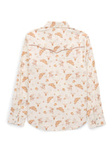 Women's Ely Walker Ecru Conversational Western Motif Print Western Snap Shirt - Ely Cattleman - Flyclothing LLC