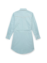 Women's Ely & Walker Dusty Aqua with Caramel Rose Embroidery Shirt Dress - Ely Cattleman - Flyclothing LLC