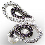 32518 - High-Polished 925 Sterling Silver Ring with AAA Grade CZ  in Amethyst - Alamode