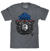Patriotic Smokey Bear T-Shirt - Gray
