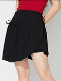 Side Tie Asymmetric Hem Mini Skirt - Trendsi