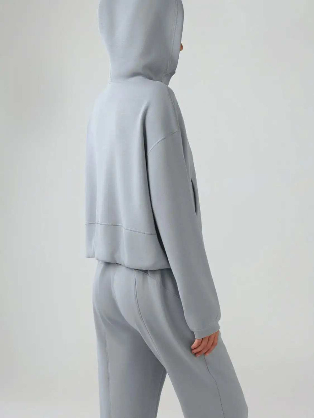 Zip Up Dropped Shouder Active Hooded - Trendsi - Flyclothing LLC