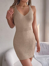 V-Neck Wide Strap Sweater Dress - Trendsi - Flyclothing LLC