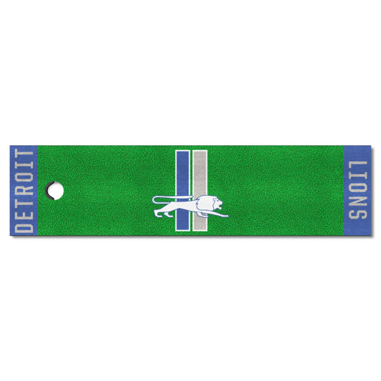 Detroit Lions Putting Green Mat - 1.5ft. x 6ft., NFL Vintage - Detroit Lions