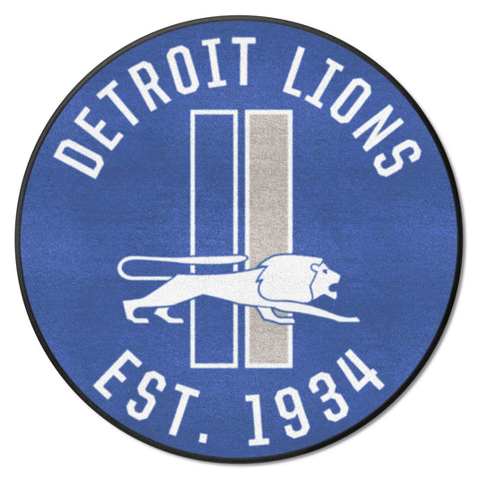 Detroit Lions Roundel Rug - 27in. Diameter, NFL Vintage - Detroit Lions