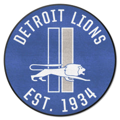 Detroit Lions Roundel Rug - 27in. Diameter, NFL Vintage - Detroit Lions