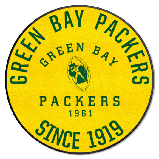 Green Bay Packers Roundel Rug - 27in. Diameter, NFL Vintage - Green Bay Packers