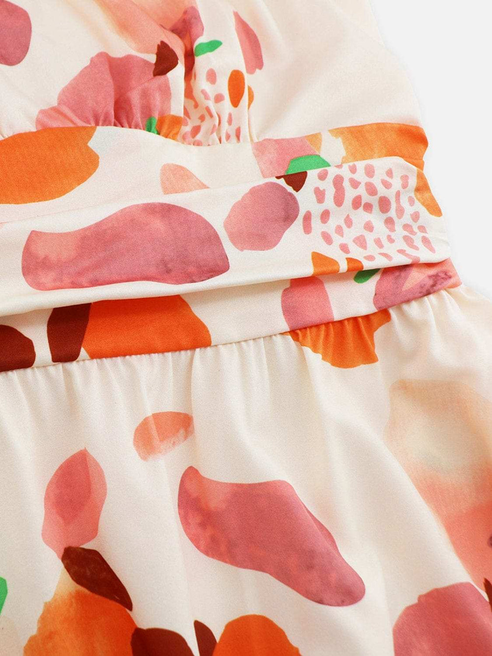 Ruched Printed Halter Neck Sleeveless Dress - Trendsi - Flyclothing LLC