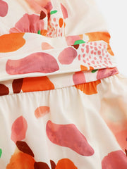 Ruched Printed Halter Neck Sleeveless Dress - Trendsi
