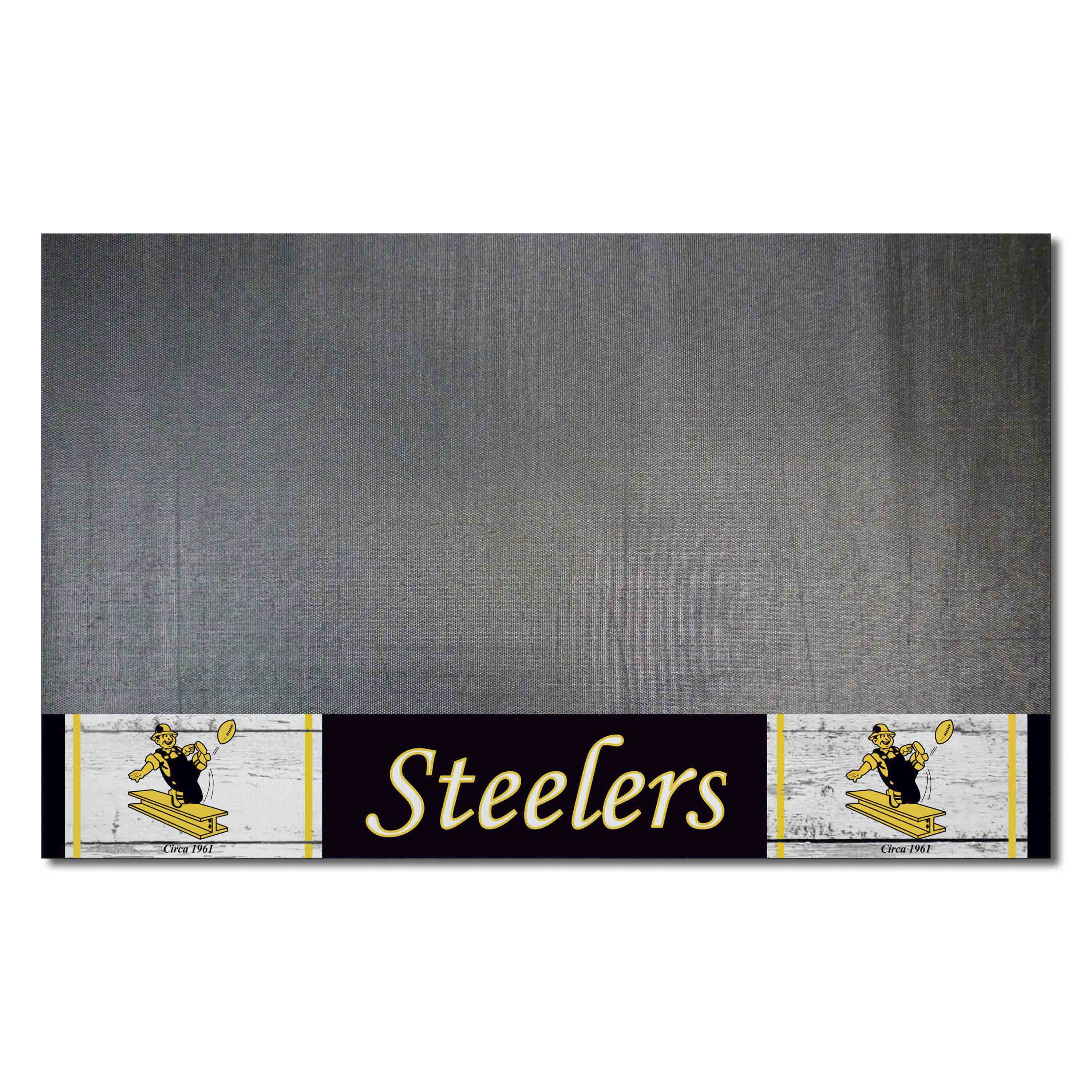 Pittsburgh Steelers Vinyl Grill Mat - 26in. x 42in., NFL Vintage - Pittsburgh Steelers