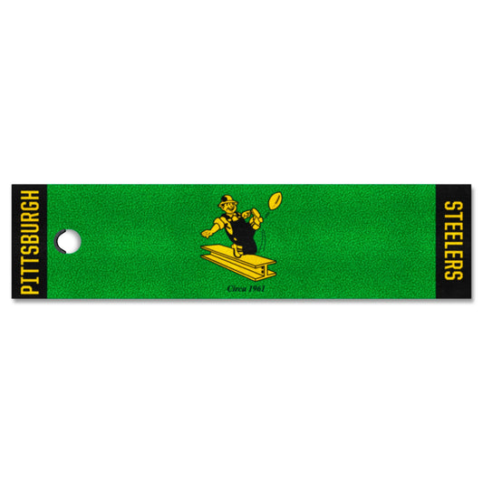 Pittsburgh Steelers Putting Green Mat - 1.5ft. x 6ft., NFL Vintage - Pittsburgh Steelers