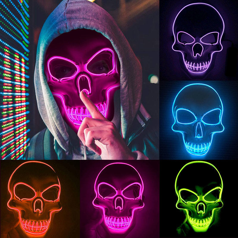 Halloween Skeleton Mask LED Glow Scary Mask - My Store - Flyclothing LLC